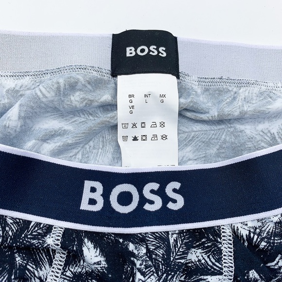 BOSS by Hugo Boss Palm Print Trunk in Black & White - Picture 7 of 8